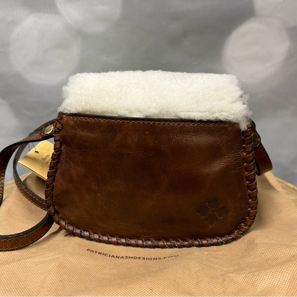 NWT Patricia Nash Leather Finch Sherpa Crossbody Bag with dust bag - Picture 9 of 12